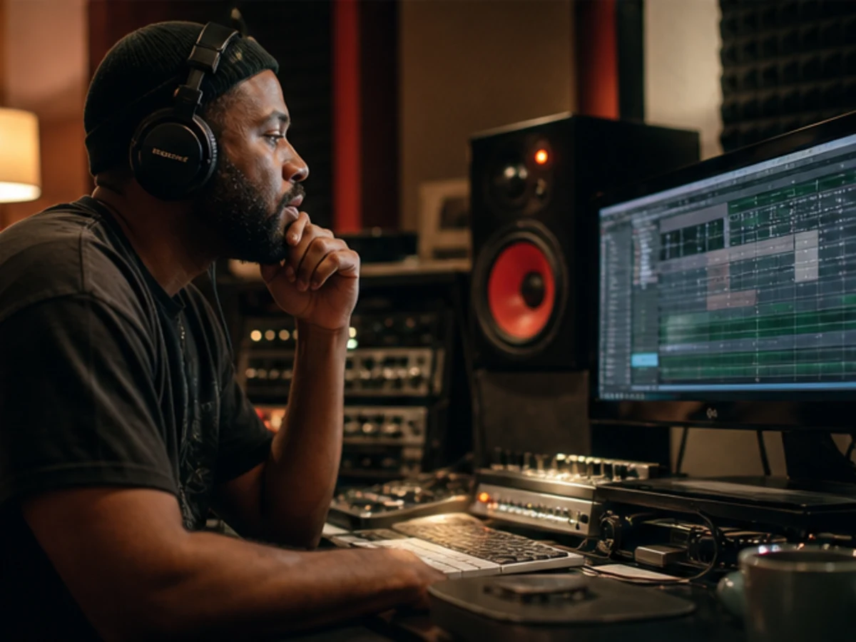 Independent artist comparing alternate arrangements of an original song
